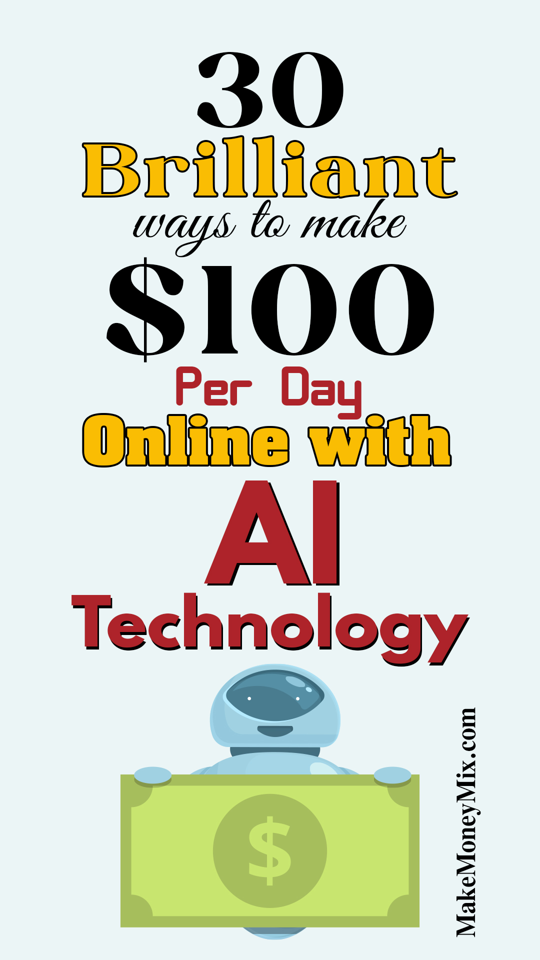30 Brilliant Ways to Make $100 Per Day Online with AI Technology