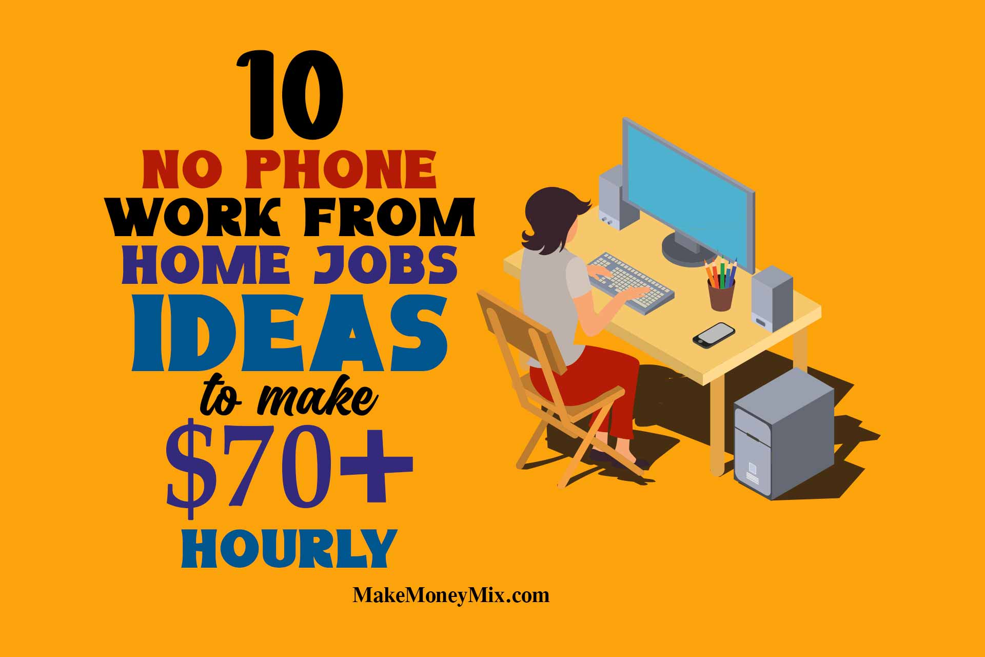 10 No Phone Work From Home Jobs to Make $70+ Hourly